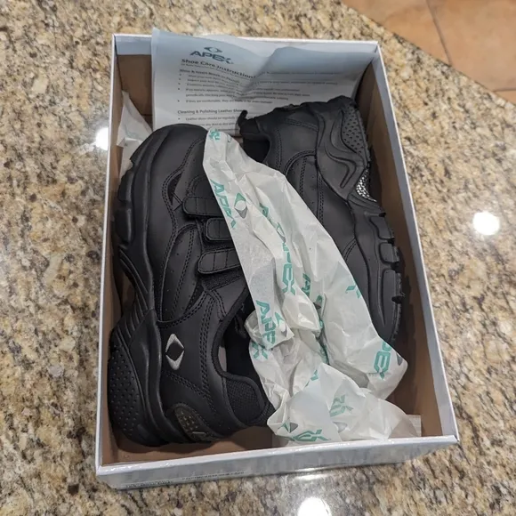 NIB APEX 3 Velcro Strap Diabetic Leather X Last Walking Shoe Men's 9W