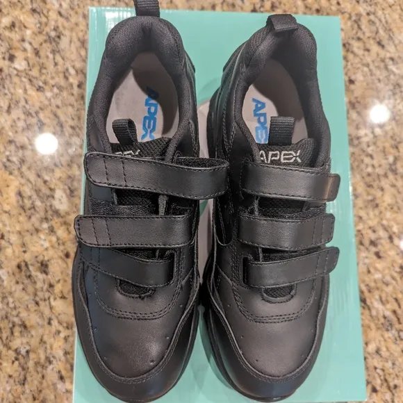 NIB APEX 3 Velcro Strap Diabetic Leather X Last Walking Shoe Men's 9W