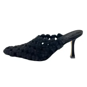 nib A.W.A.K.E. Mode Regina Weaved Mid-Heel Mules in Black - Size EU 36 / US 6