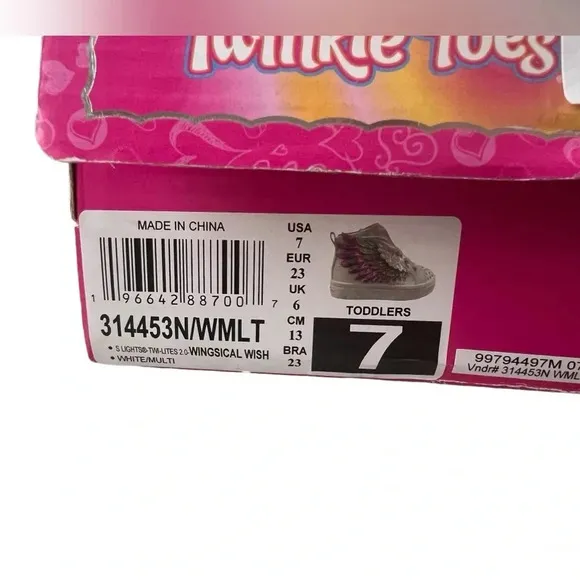 NIB Skechers Twinkle Toes High Top Sneakers with Wings