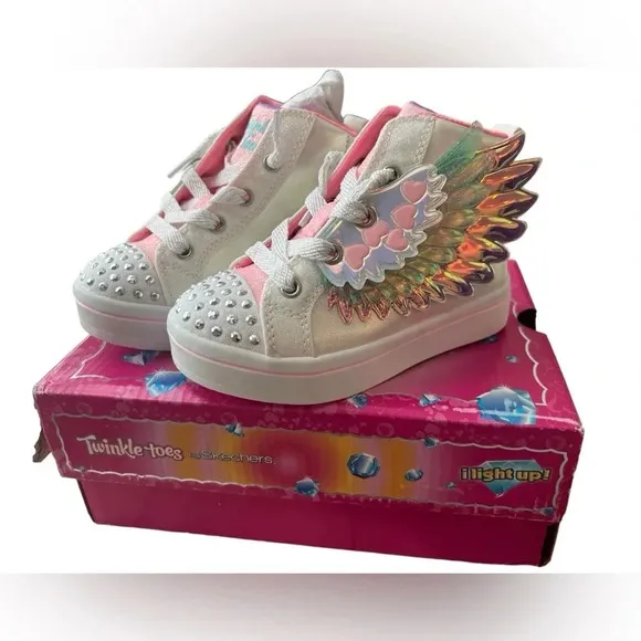 NIB Skechers Twinkle Toes High Top Sneakers with Wings