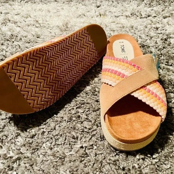 NIB TOMS Paloma Espadrille Slide Sandals