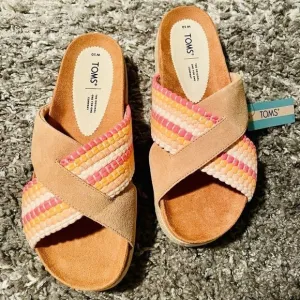 NIB TOMS Paloma Espadrille Slide Sandals