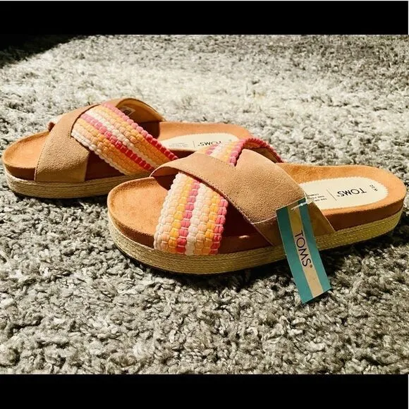 NIB TOMS Paloma Espadrille Slide Sandals