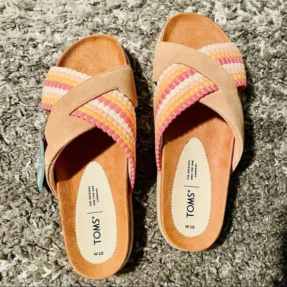 NIB TOMS Paloma Espadrille Slide Sandals