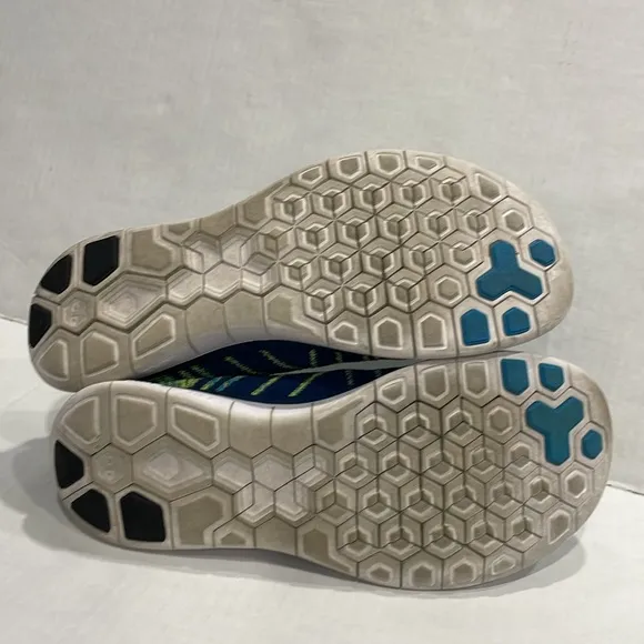 Nike 717075-402 Free 4.0 Barefoot Flyknit Running Shoes Men 8.5  Brave Blue/Volt