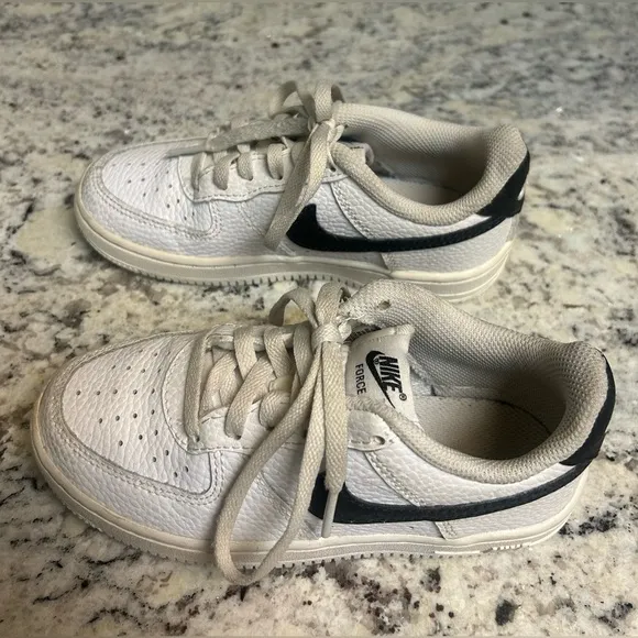 Nike Air Force 1 Kids White and Black Sneakers