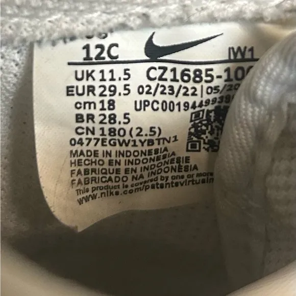 Nike Air Force 1 Kids White and Black Sneakers