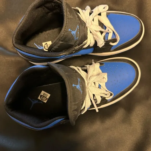 Nike Air Jordan 1 Mid Royal Blue and Black Sneakers