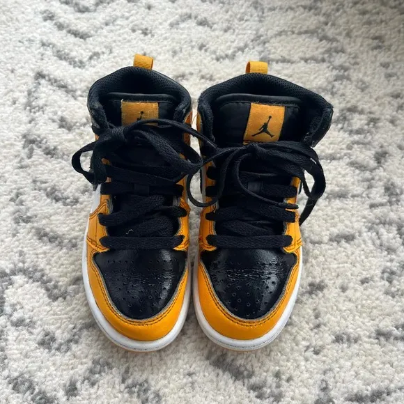 Nike Air Jordan 1 Mid Shoes ‘Reverse Yellow Toe/Taxi’ 640734 701 - Size 11C