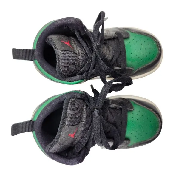 Nike Air Jordan 1 Retro High OG Pine Green Black Childrens Sneakers Size 6C