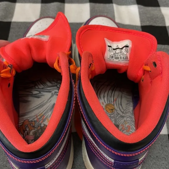 Nike Air Jordan 1 Retro High Tasmanian Devil 705300-507 Purple Orange 6.5Y Shoe