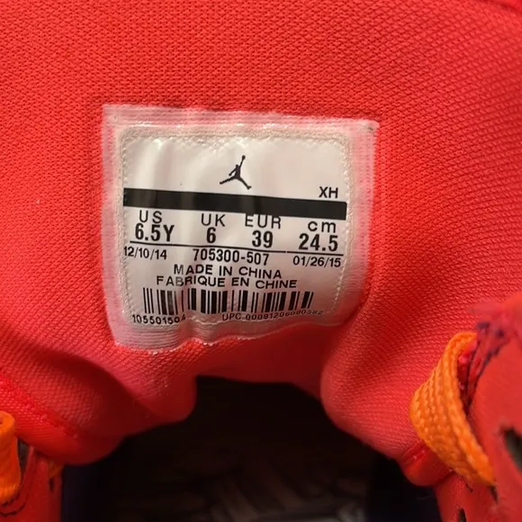 Nike Air Jordan 1 Retro High Tasmanian Devil 705300-507 Purple Orange 6.5Y Shoe