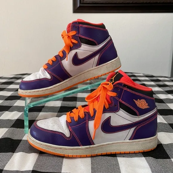 Nike Air Jordan 1 Retro High Tasmanian Devil 705300-507 Purple Orange 6.5Y Shoe