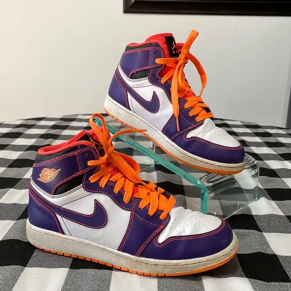 Nike Air Jordan 1 Retro High Tasmanian Devil 705300-507 Purple Orange 6.5Y Shoe