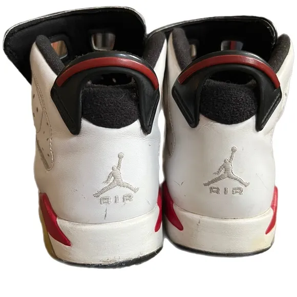 Nike Air Jordan 6 VI Retro 2010 White Red Shoes Sneakers 6Y Women’s 7.5
