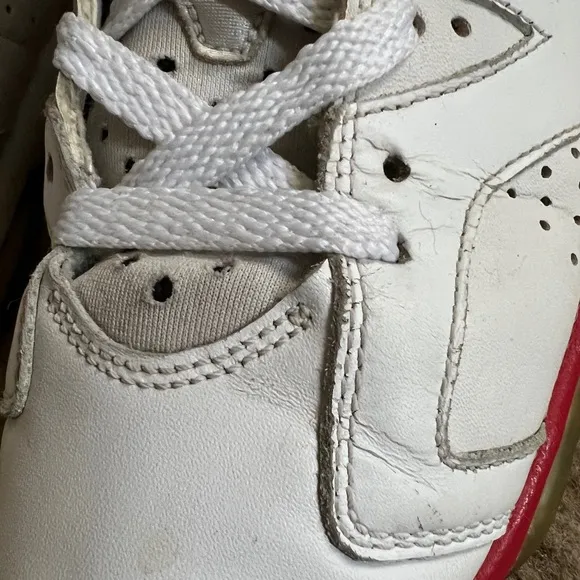 Nike Air Jordan 6 VI Retro 2010 White Red Shoes Sneakers 6Y Women’s 7.5