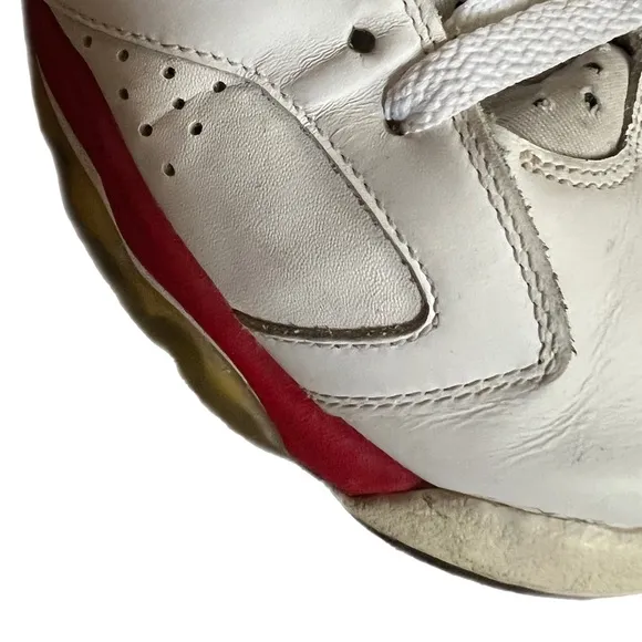 Nike Air Jordan 6 VI Retro 2010 White Red Shoes Sneakers 6Y Women’s 7.5