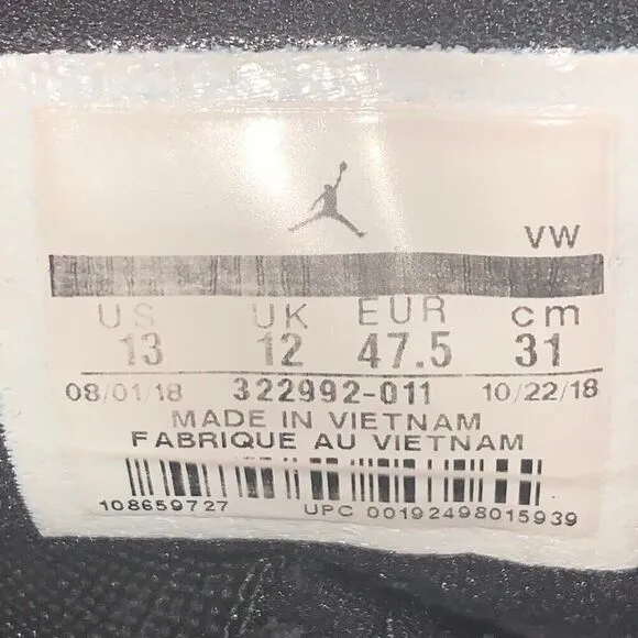 Nike Air Jordan 6 Rings Size 13 Black Ice White Space Jam Concord 322992-011