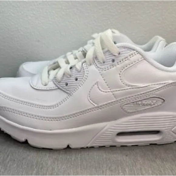 Nike Air Max 90 LTR GS Size 5Y Triple White CD6864-100
