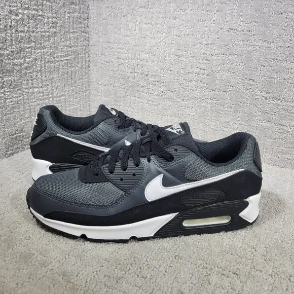 Nike AIR Max 90 Mens Size US 12 White/Smoke Grey/Black Textile Running Sneakers