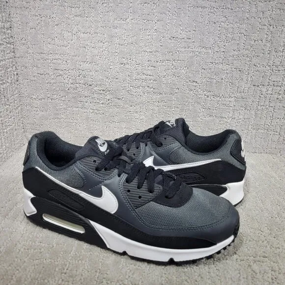 Nike AIR Max 90 Mens Size US 12 White/Smoke Grey/Black Textile Running Sneakers