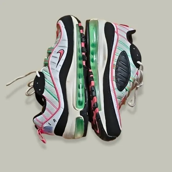 Nike Air Max 98 Lace-Up Sneakers Cushioned Mesh Rubber Watermelon Colorway W 7.5