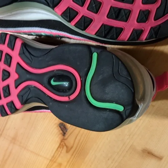 Nike Air Max 98 Lace-Up Sneakers Cushioned Mesh Rubber Watermelon Colorway W 7.5