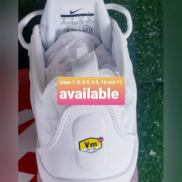 Nike Air Max Vapormax White Plus Men's White Athletic Sneakers Vm