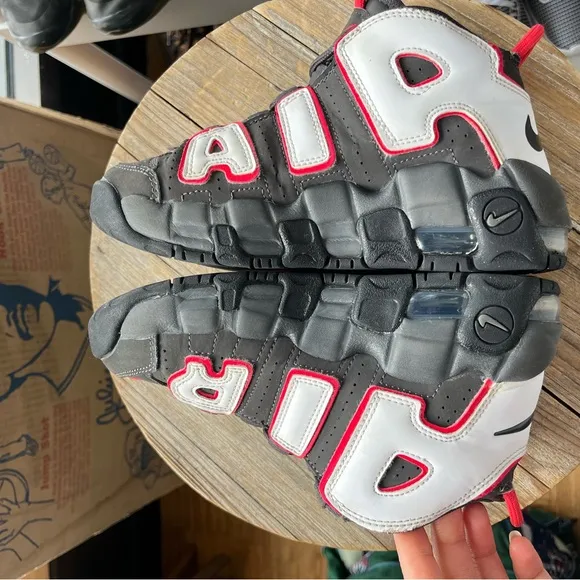 Nike Air More Uptempo 'Medium Ash Siren Red White' DH9723-200 3Y
