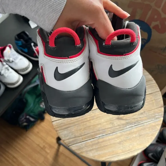 Nike Air More Uptempo 'Medium Ash Siren Red White' DH9723-200 3Y