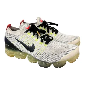 Nike Air Vapormax Flyknit 3 Mens Size 8.5 Beige Black Neon Athletic Sneakers