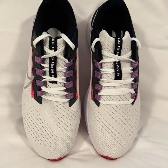 Nike Air Zoom Pegasus 38 Women's White and Black Running Shoes