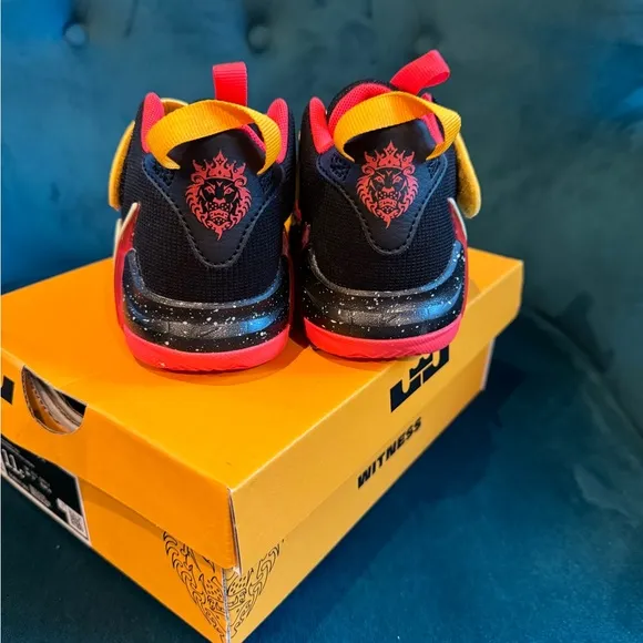 Nike Black and Red High-Top Sneakers with Adjustable Straps