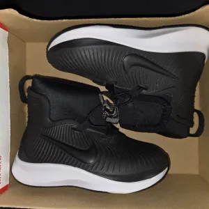 Nike Black and White High-Top Sneakers with Knit Upper