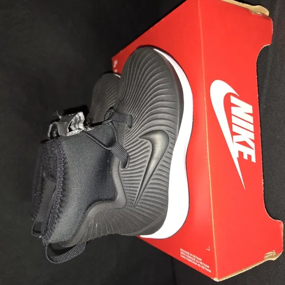 Nike Black and White High-Top Sneakers with Knit Upper
