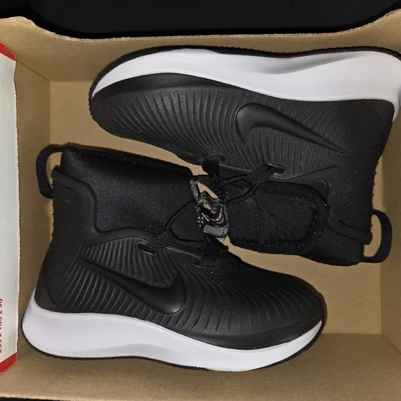 Nike Black and White High-Top Sneakers with Knit Upper