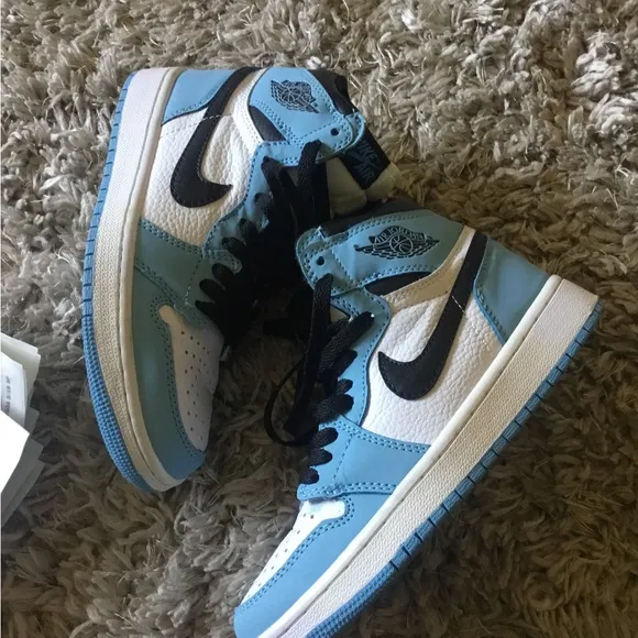 Nike Blue and White Air Jordan Sneakers Classic Design