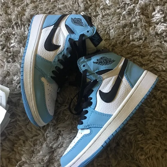 Nike Blue and White Air Jordan Sneakers Classic Design