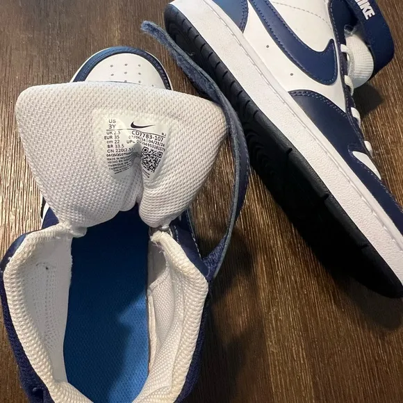 Nike Blue and White High-Top Sneakers