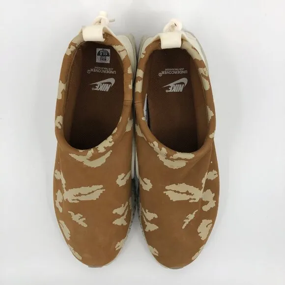 Nike Brown &amp; White Slip-On Sneakers | Logo Accent