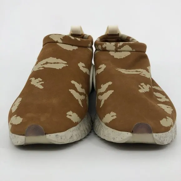 Nike Brown &amp; White Slip-On Sneakers | Logo Accent