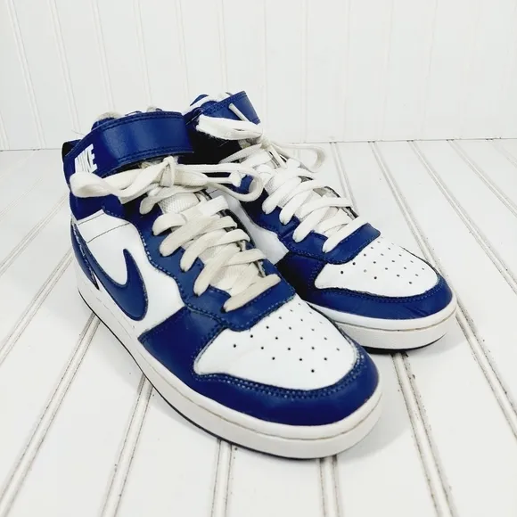 Nike Court Borough Mid 2 White Blue Athleisure Running Sneakers B420