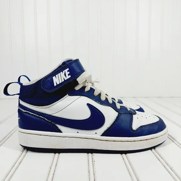 Nike Court Borough Mid 2 White Blue Athleisure Running Sneakers B420