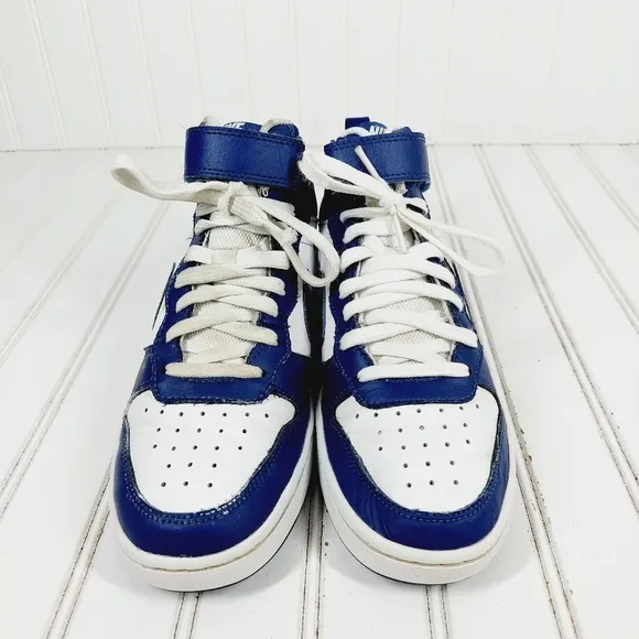 Nike Court Borough Mid 2 White Blue Athleisure Running Sneakers B420