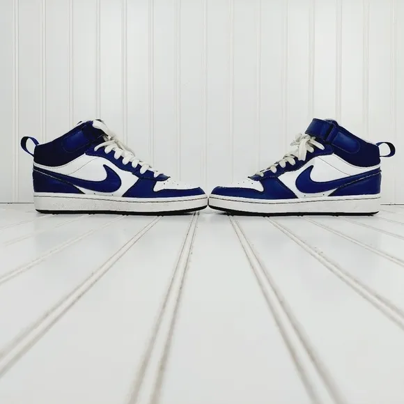 Nike Court Borough Mid 2 White Blue Athleisure Running Sneakers B420