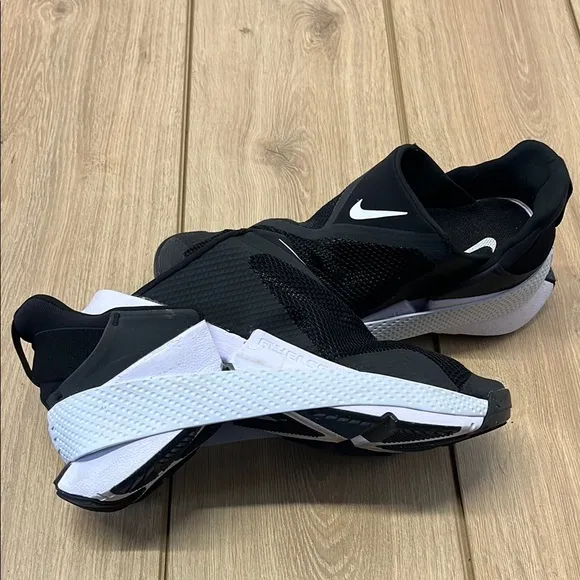 Nike Flyers Black and White Slip-On Sneakers with Cushioned Sole