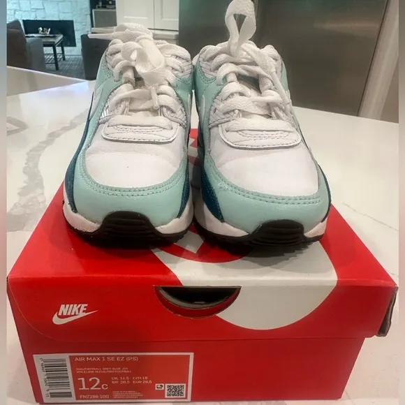 Nike Girls Air Max Sneakers - Teal and White