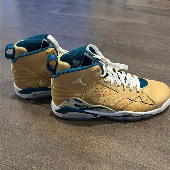 Nike Gold and Blue Sneakers with High-Top Design
