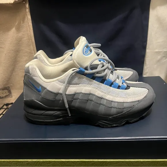 Nike Gray and Blue Sneakers with Air Max Cushioning